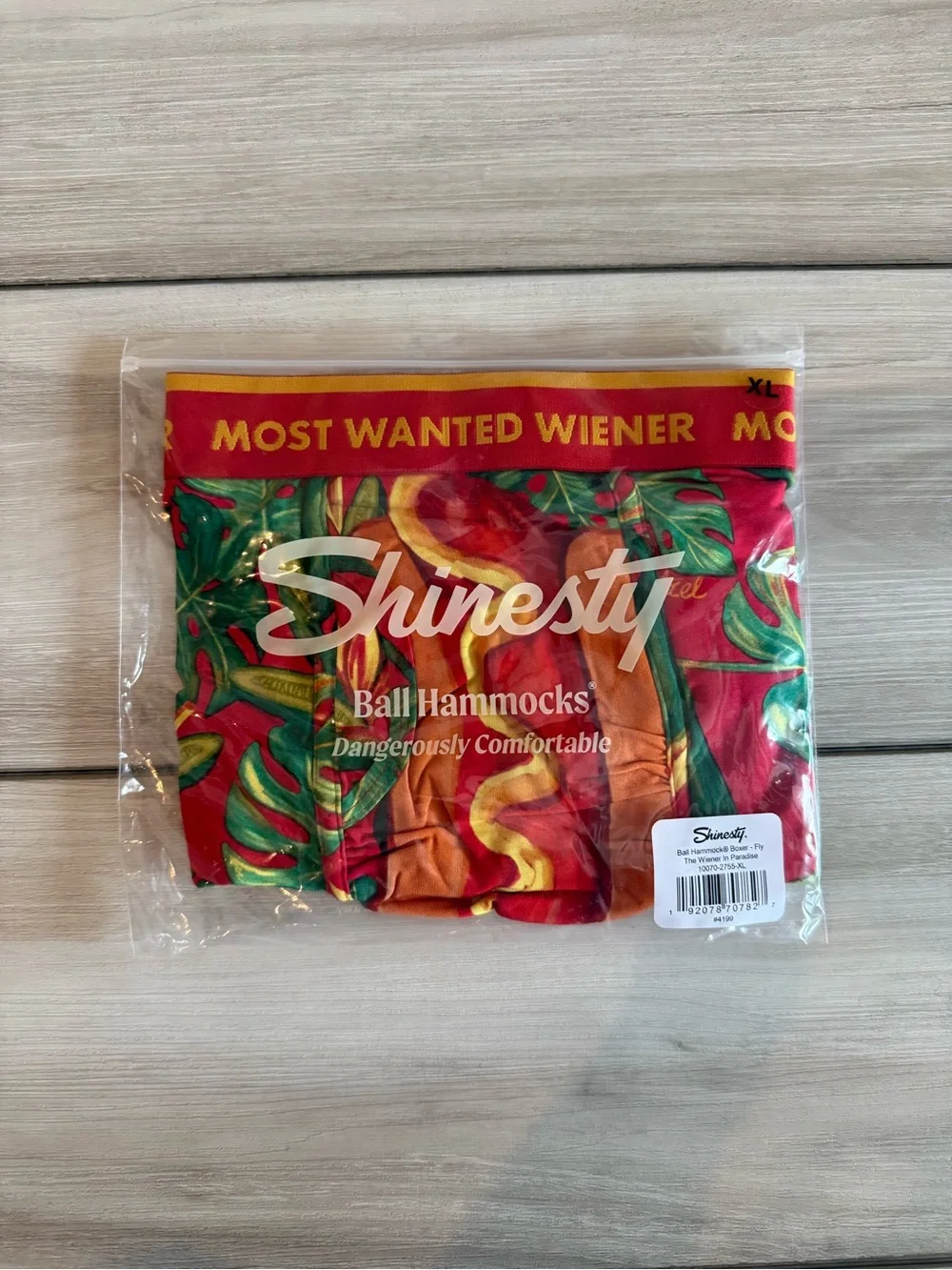 Shinesty Ball Hammock Boxer Fly The Weiner In Paradise Red XL NWT IN PACKAGE